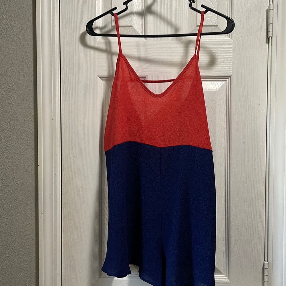 Audrey 3+1 Navy Red Romper